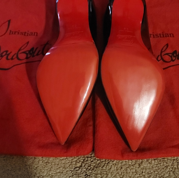 Louboutin black 85mm Pigalle patent leather pumps - Picture 4 of 8